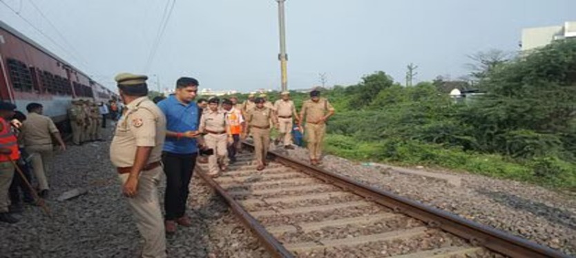 Kanpur : गोविंदपुरी स्टेशन के पास साबरमती एक्सप्रेस पटरी से उतरी