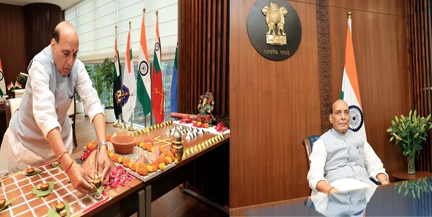 रक्षा मंत्रालय को मिला नया भवन, पूजा-अर्चना के बाद रक्षा मंत्री ने किया प्रवेश