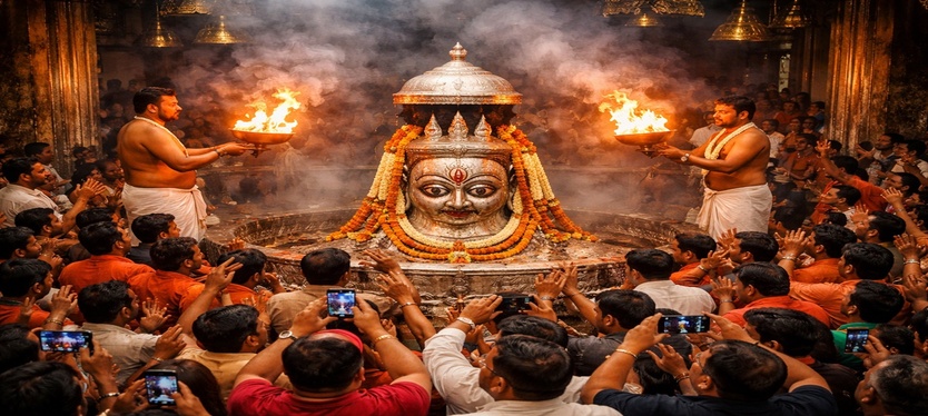 Ujjain : महाकाल दरबार में उमड़ा श्रद्धालुओं का सैलाब