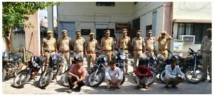 4 वाहन चोर गिरफ्तार 17 बाइक बरामद,दो तमंचे और कारतूस भी मिले